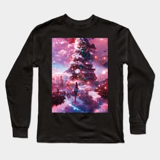 Wild Christmas Walk in the Snow Going on a Xmas Adventure Around Christmas Trees Long Sleeve T-Shirt